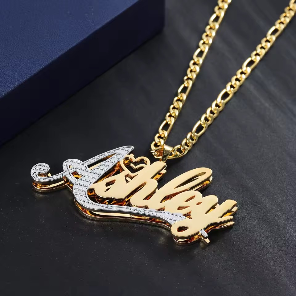 18K Gold Plated Name Custom Do - Layered Necklace Set recension och pris