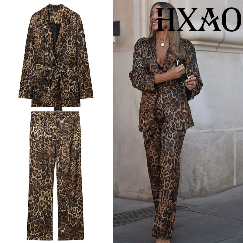 HXAO Leopard Pants Sets 2 Piec - Women Electronic Accessories recension och pris