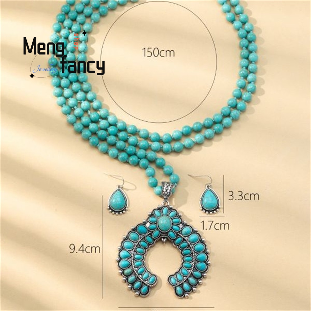 Retro Three-Layer Flower Earri - Layered Necklace Set recension och pris