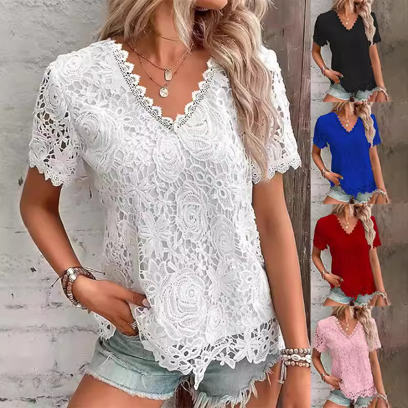 Summer Women's Shirt White Sho - Layered Necklace Set recension och pris