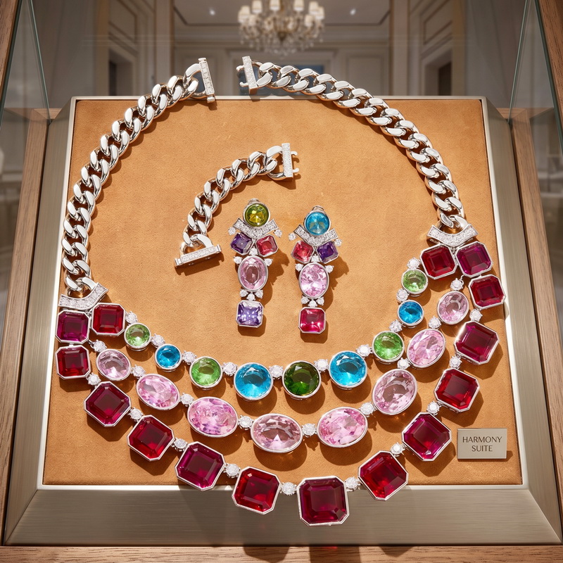Europe America Style Earrings  - Layered Necklace Set recension och pris