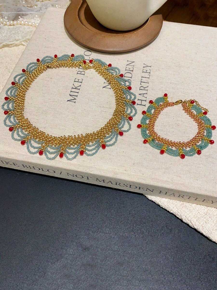 Handmade Multi-Layer Beaded Br - Layered Necklace Set recension och pris