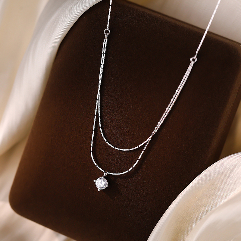 925 Sterling Silver Four Claw  - Layered Necklace Set recension och pris
